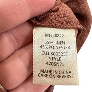 Max Studio London Chestnut Brown‎ Linen Blend Boxy Crop Top Women's Medium NWT thumbnail 6