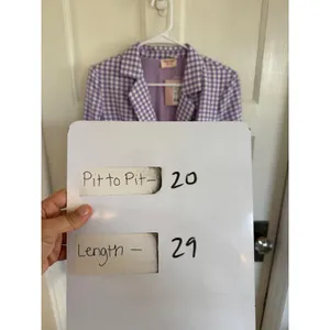 NWT‎ Showpo Quick to Win purple gingham blazer size US6 thumbnail 7
