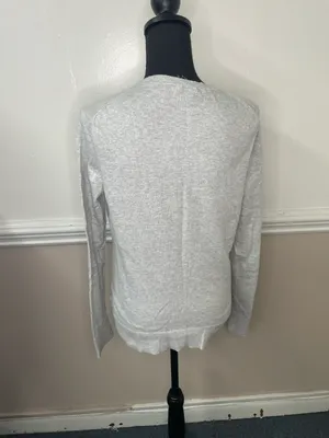 Gap Button Up Light Grey Blouse Size Large thumbnail 2