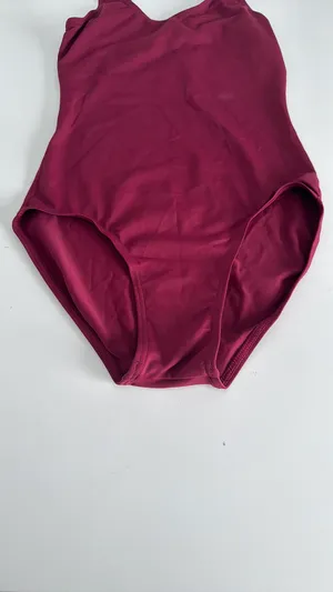 Burgundy woman’s leotard. Built in shelf bra. Size XS thumbnail 8