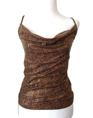 Mango Size Medium Animal Print Cami Cowl Neck Y2K Vintage VTG thumbnail 1