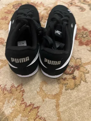 Puma Black Suede Lace-Up Sneakers with White Logo thumbnail 6