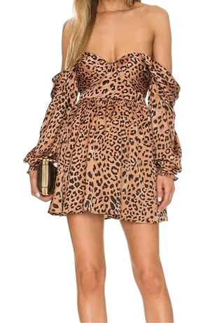 House of Harlow‎ 1960 x REVOLVE Burna Leopard Mini Dress M NWT $248 thumbnail 1
