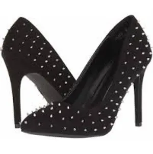 NEW REPORT JAEMON Metal Spike Heel Pointed Toe Black Western Nightout thumbnail 1