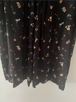 a.n.a Black Floral Pintuck Tunic Mini Dress XL Cottagecore Office Casual Career thumbnail 5