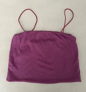 Mauve Ribbed Tank Top Purple thumbnail 1
