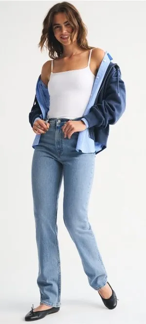 Abercrombie 90s straight ultra high rise thumbnail 1