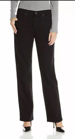 NEW w/TAGS Lee Women's Relaxed Fit Straight Leg Stretch‎ Jeans - Black - Size 6S thumbnail 1