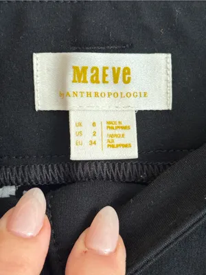 Anthropologie Maeve The Naomi Ponte Wide-Leg Flare Pants Black 2 thumbnail 4