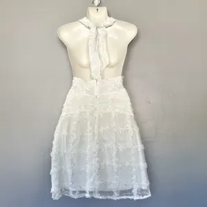 SABO Kailyn White Textured Halter Cutout Mini Dress US 4 thumbnail 14