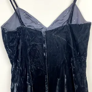 Roberta‎ Evening Gown 13/14 Black Velvet Lace Sheath V-Neck Long Slit Vintage thumbnail 7