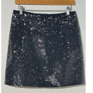 J.Crew Sequin Mini Skirt Size 6 Black Iridescent Party Holiday thumbnail 4