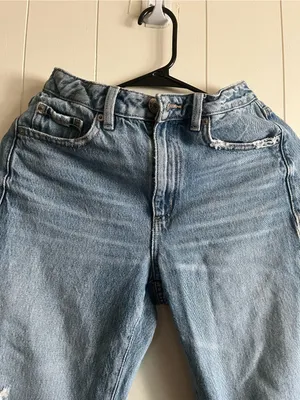 Garage Light Blue Distressed Boyfriend Jeans - Size 1, Waist 25) thumbnail 3