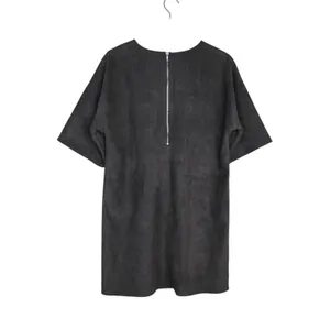 HYFVE Women's L Brown Faux Suede Mini Shift Dress thumbnail 3