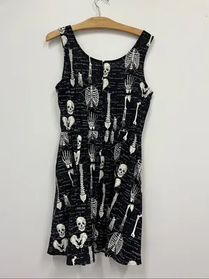 Folter Black Skeleton/Anatomy dress size M thumbnail 4