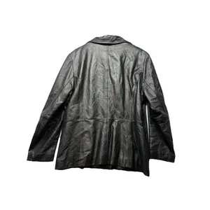 Wilsons Women's XL Black Leather Button Up Jacket Blazer Style Grunge 90s Y2K thumbnail 4