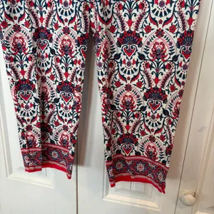 Loft Outlet Red White And Blue Original Crop‎ Pants Size 12 thumbnail 6