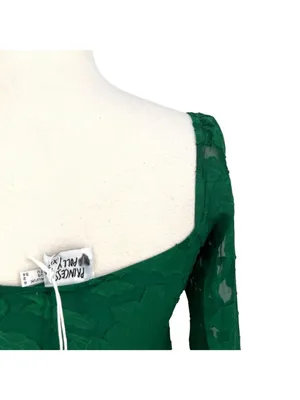 Princess Polly Star Power Green Floral Burnout Long Sleeve Mini Dress Size 2 NWT thumbnail 8