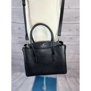 Kate Spade Rory Small Satchel Crossbody Bag Black Saffiano Leather thumbnail 2