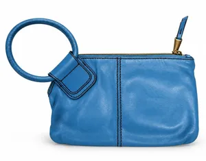 Hobo Sable Leather Wristlet Clutch Wallet Circle Handle Zip Wallet Boho Casual thumbnail 1