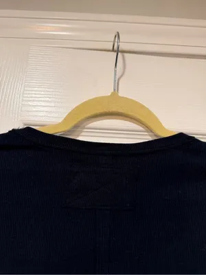 NWOT We The Free Size M Free People Ribbed V-Neck Long Sleeve Fitted Top Raw Hem thumbnail 7
