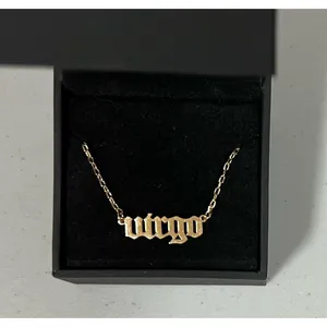 Gold ‘Virgo’ Astrology Zodiac Sign Charm Necklace Choker Jewelry ✨ thumbnail 3