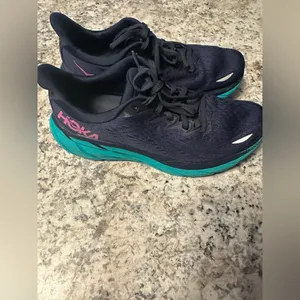 Hoka Dark Blue and Aqua Running Shoes thumbnail 3