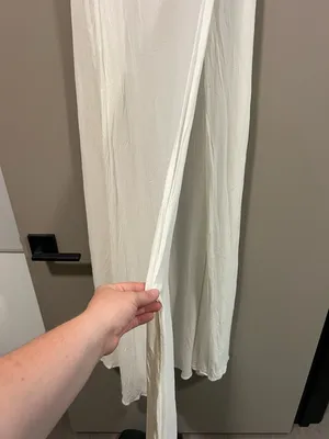 Ivory Fringe-Trim Maxi Dress with Adjustable Straps thumbnail 5