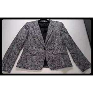 Emily Blazer Women 14 Black White Dotted Career Professional thumbnail 2