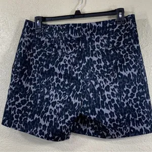 Isaac Mizrahi Tailored Shorts Animal Print Gray Black 12 Stretch thumbnail 1