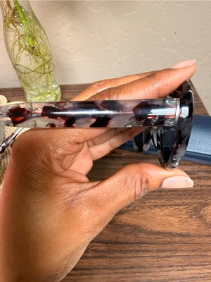Warby Parker Renee sunglasses featuring a grey tortoise shell pattern thumbnail 4