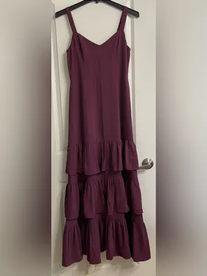 NWT Abercrombie & Fitch Ruffle Tiered Maxi Dress Size Medium Tall thumbnail 6