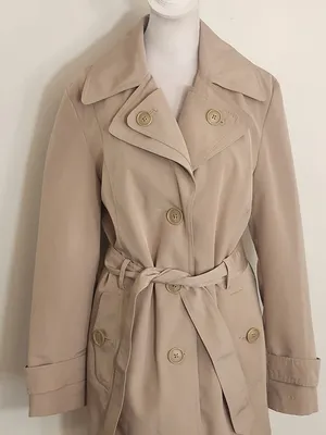 London Fog Womens Khaki Trench Coat with Removable Sash Size Small thumbnail 3