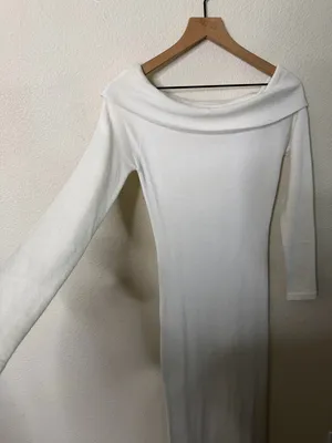 Peppermayo Alexandra Off Shoulder Knit Maxi Dress - Ivory Womens Size S / M‎ thumbnail 7