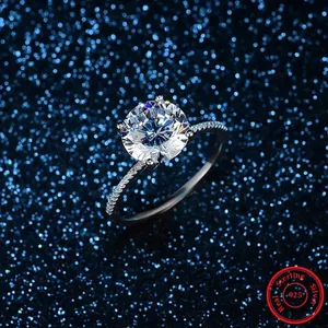 Sterling Silver SIZE 6 925  3Ct Engagement Wedding Ring thumbnail 3