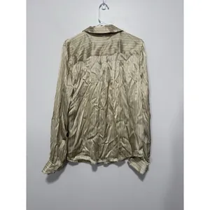 Paige‎ NWT Capriana Silk Button Down Shirt in Pale Olive/Marble Size XL thumbnail 5
