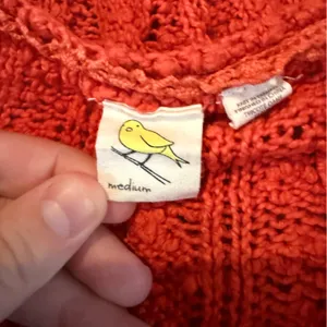 Anthropologie Yellow Bird Sweater‎ Women’s Size Medium Red Textured Knit thumbnail 3