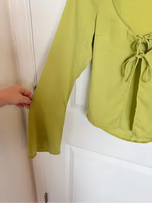 White Fox Tie Front Sheer Blouse Small thumbnail 3