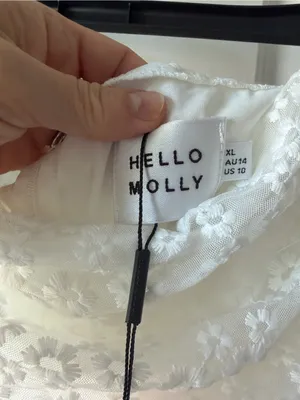 Hello Molly CUTEST LOOK MINI DRESS WHITE Size XL New with Tags thumbnail 3