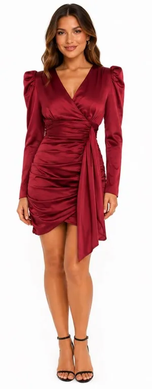 Lavish Lice.‎ Ruby Holiday Satin Wrap Dress. thumbnail 1