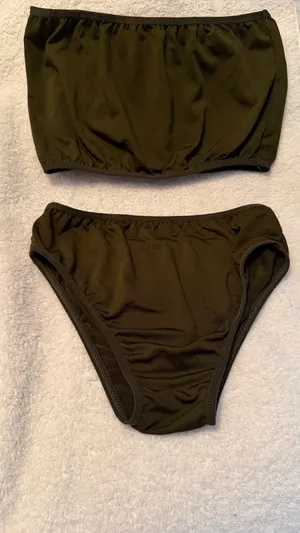 Olive Green Bandeau Bikini Set thumbnail 2
