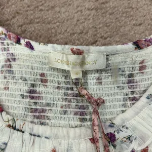 Loveshackfancy x Aerin Floral Lilac Violet Smocked Ruffle Mini Dress thumbnail 3