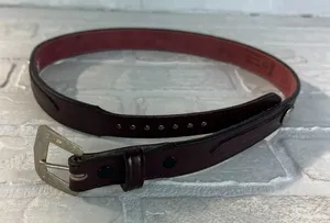 Justin Boots Leather Belt Womens 30‎ Brown Silver Concho Button Buckle Top Grain thumbnail 1