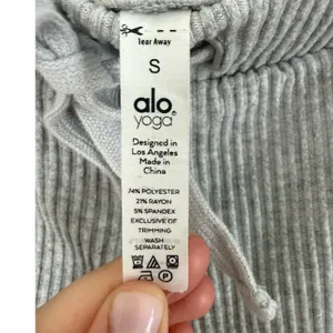 Alo Yoga Muse Sweatpants Women's Size S Heather Grey Ribbed Knit Joggers W5784R‎ thumbnail 9
