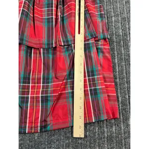 COPPER KEY Plaid Tiered Mini Dress Women Large Red Puff Sleeve Square Neck‎ NWT thumbnail 6