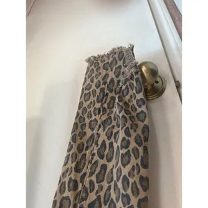 Leopard Print Distressed Jogger Jeans With Drawstring Waist & Raw Hem By YMI thumbnail 3