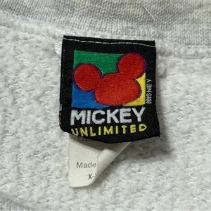 Vintage 1980 Mickey Unlimited Mouse Uni-Sex XL Heather Gray Pullover Sweatshirt thumbnail 4