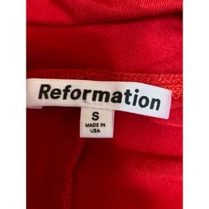 Reformation Women's Red Halter Cowl Sleeveless Open Back Blouse Tank Top Size S thumbnail 3