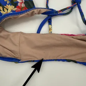 PQ SWIM PILYQ Bikini Bottoms SZ Small Boca Tie String Teeny NEW NWOT Blue Floral thumbnail 4