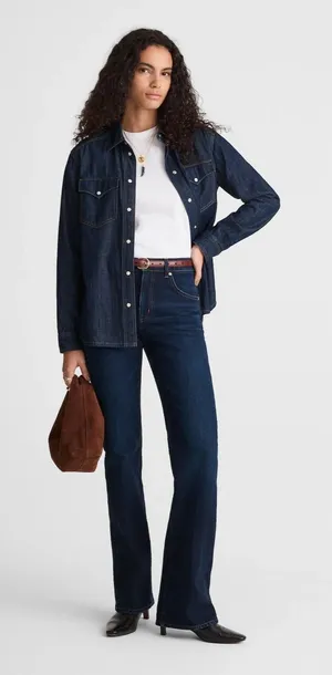 NWT Madewell The Relaxed Bootcut Jeans Size 24 High Rise Denim Stretch $148 thumbnail 1